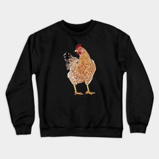 Easter Egger Chicken Rooster Watercolor Painting Crewneck Sweatshirt